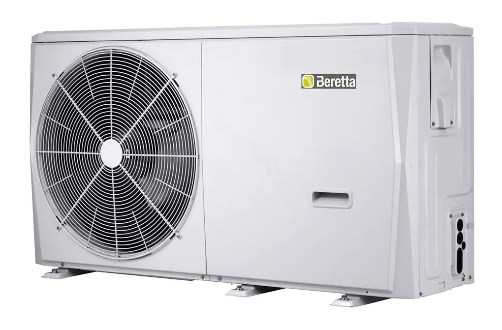 Hydronische lucht/water warmtepomp Beretta HYDRO UNIT M 004 Monobloc 20203411 R-32 A+++ / A++: compacte witte warmtepomp buitenunit.