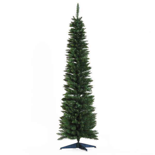 Easycomfort Kunstkerstboom van 180 cm van PVC met 390 takken en kunststof voet, hoog en rekbaar ontwerp, groen