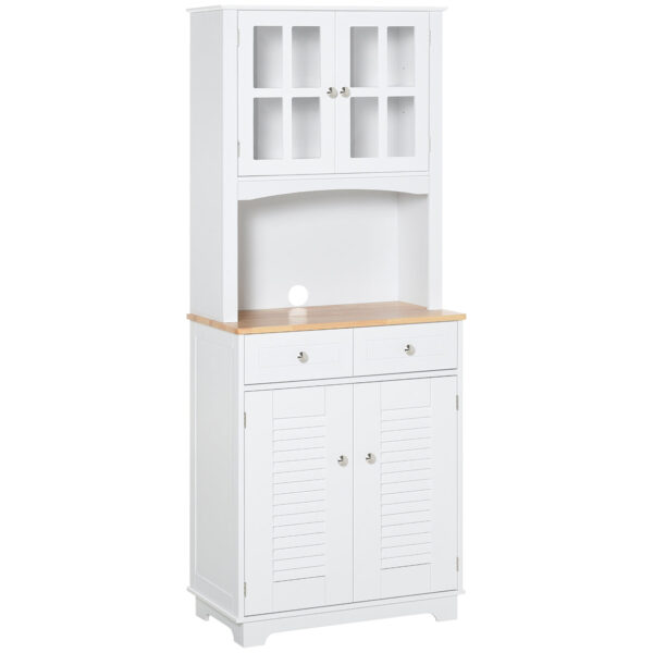 Easycomfort hoge dressoir voor keuken, wit buffet, klassieke stijl Dispensa-garderobekast, wit, 68x39,5x170cm