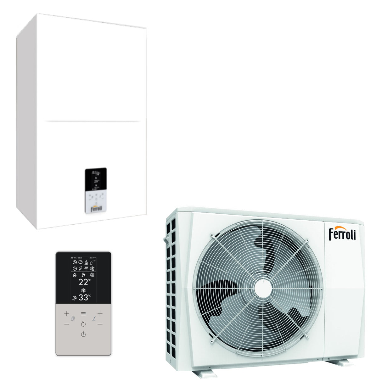 immagine-1-ferroli-pompa-di-calore-reversibile-aria-acqua-inverter-ferroli-omnia-s-3-2-12-trifase-r-32-con-comando-incluso-jpg Omkeerbare lucht-water warmtepomp Ferroli OMNIA S 3.2 12 Driefasig R-32 met bediening.