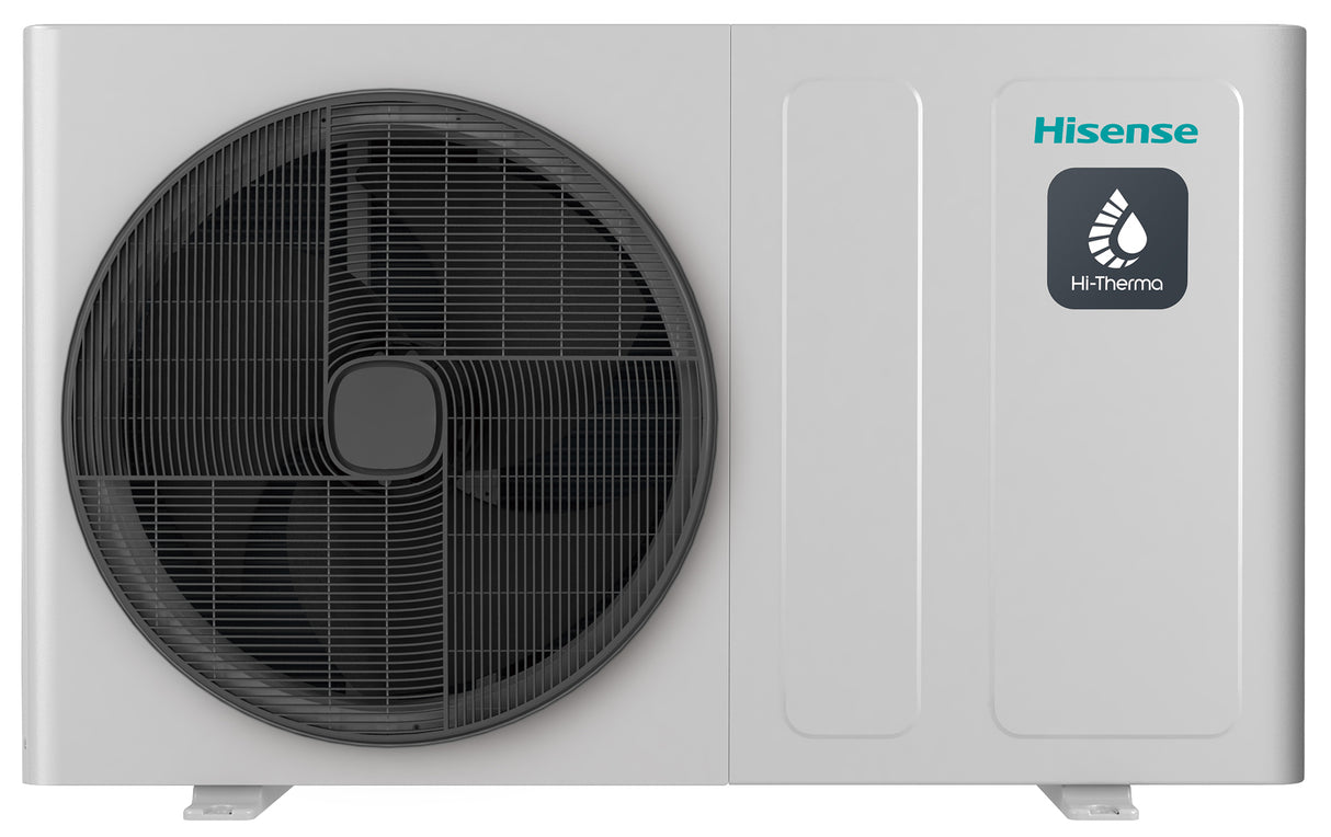 immagine-1-hisense-pompa-di-calore-monoblocco-aria-acqua-hisense-hi-therma-14-kw-ahz-140heds1-trifase-r-32-wi-fi-optional-comando-incluso-jpg Hisense Hi-Therma 14 kW AHZ-140HEDS1 lucht/water warmtepomp in witte behuizing met optionele Wi-Fi bediening.